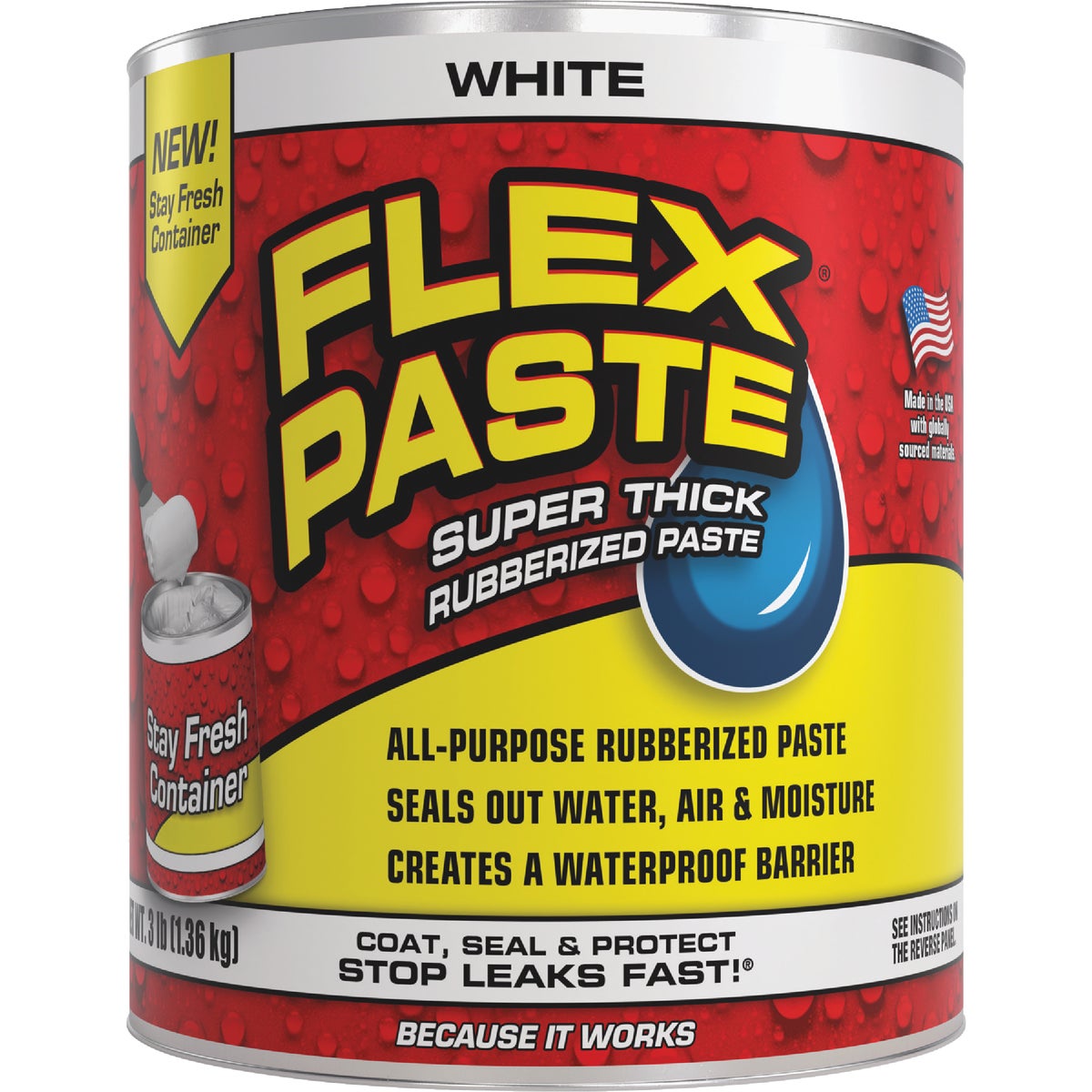 Flex Paste 3 Lb. Rubber Sealant, White Image 1