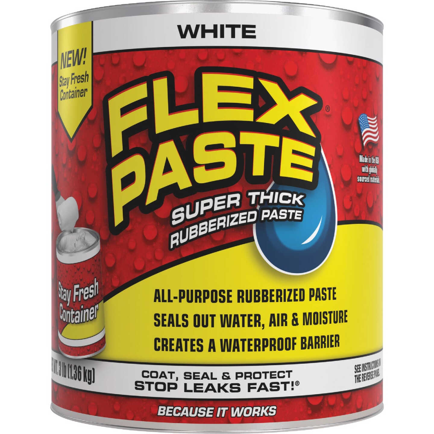 Flex Paste 3 Lb. Rubber Sealant, White Image 1