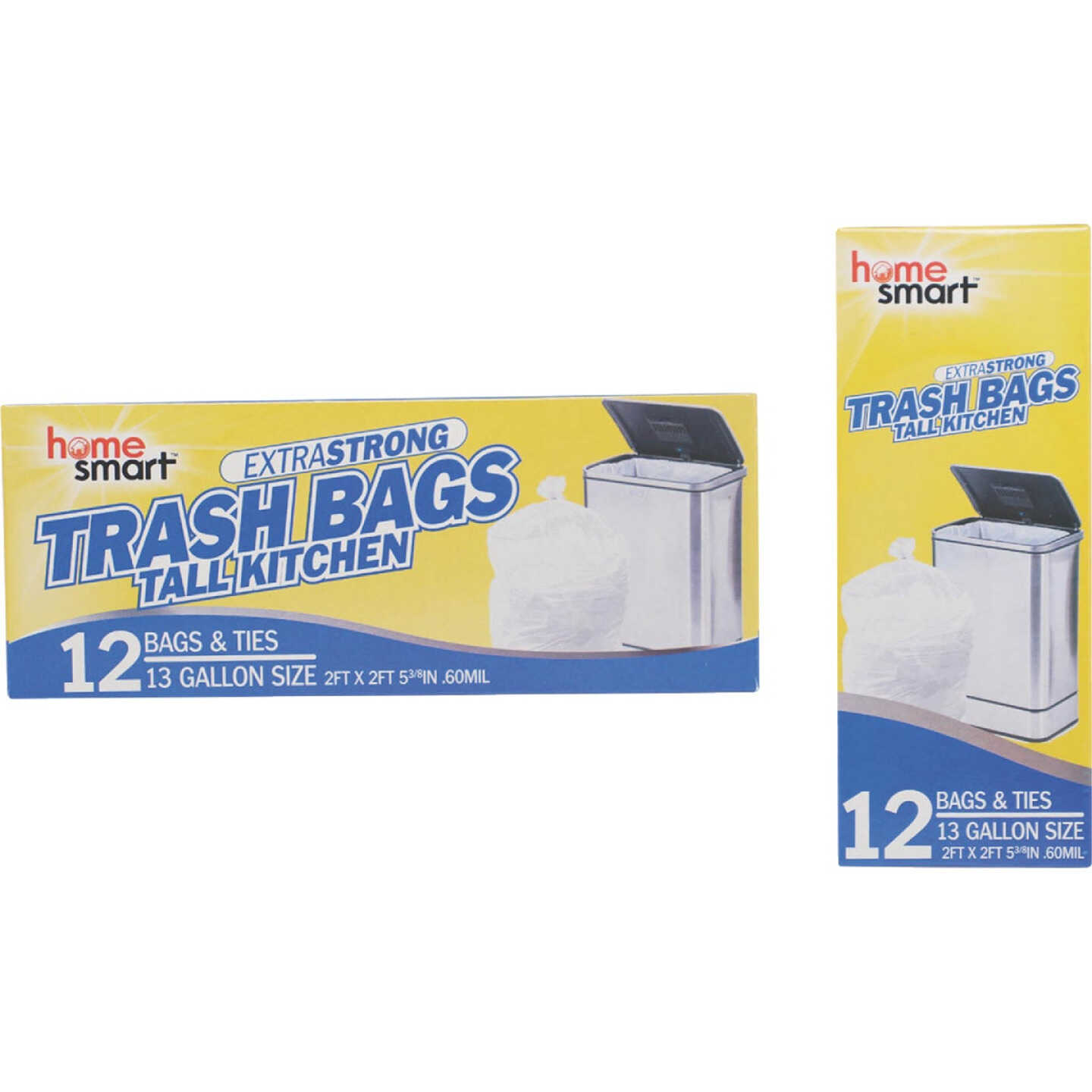 Home Smart 13 Gal. Tall Kitchen White Trash Bag (12-Count) Image 1