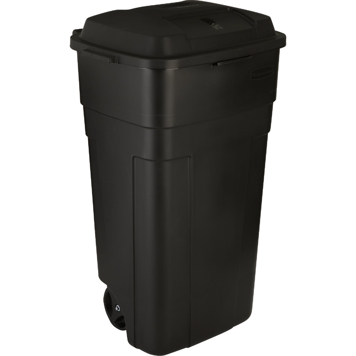 Rubbermaid Roughneck 34 Gal. Black Wheeled Trash Can with Lid