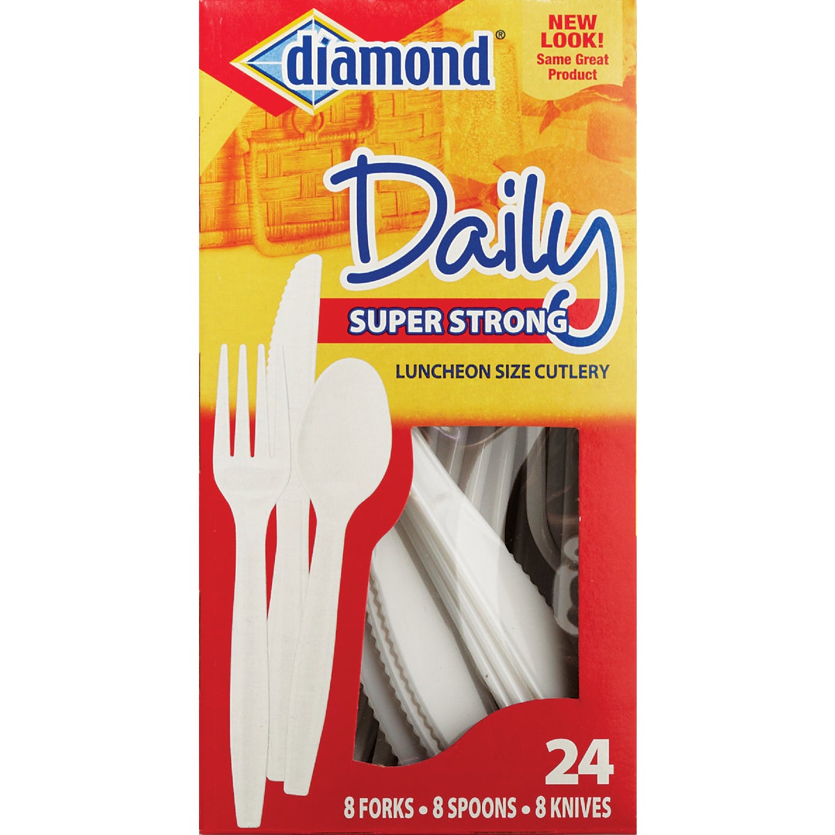 Diamond Heavy-Duty Plastic Cutlery Set (24-Piece BX) Image 2