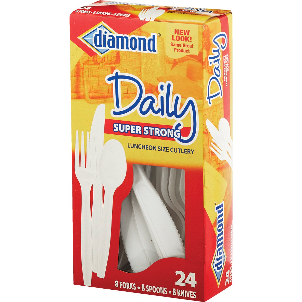 Diamond Heavy-Duty Plastic Cutlery Set (24-Piece BX) Image 3