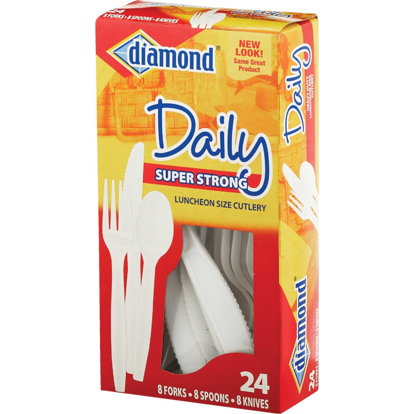 Diamond Heavy-Duty Plastic Cutlery Set (24-Piece BX) Image 3