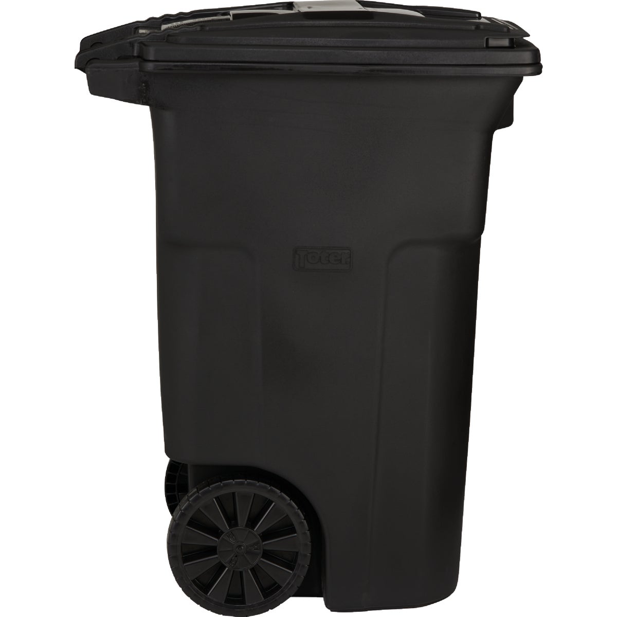 Toter 64 Gal. Black Outdoor Trash Can With Attached Lid and Wheels Image 3