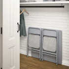 COSCO Gray Folding Vinyl Table and Fabric Chair Set (5-Piece) Image 5