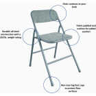 COSCO Gray Folding Vinyl Table and Fabric Chair Set (5-Piece) Image 2