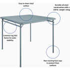 COSCO Gray Folding Vinyl Table and Fabric Chair Set (5-Piece) Image 3