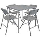 COSCO Gray Folding Vinyl Table and Fabric Chair Set (5-Piece) Image 1
