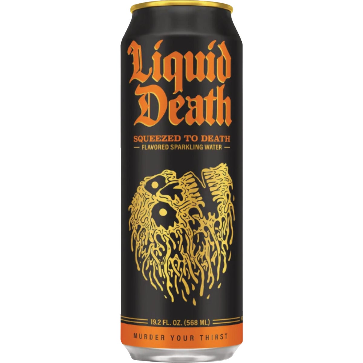 Liquid Death 19.2 Oz. Squeezed To Death Orange 100% Sparkling Mountain Water