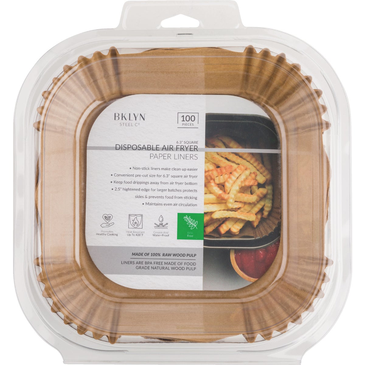 Core Home 6.3 In. Square Air Fryer Liners (100-Count) Image 3