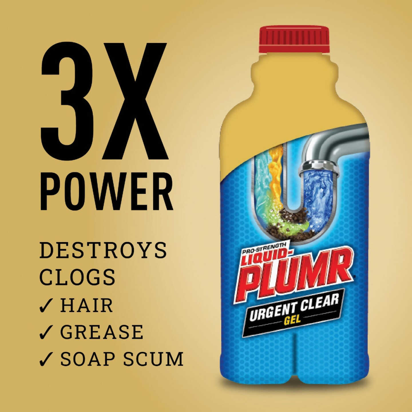 Liquid Plumr Urgent Clear 17 Oz. Pro-Strength Liquid Drain Cleaner Image 2