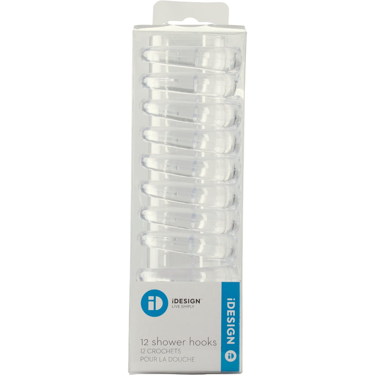 iDesign 2.38 In. L. x 1.75 In. W. x .5 In. Clear Plastic Shower Curtain C-Hook (12-Count) Image 2