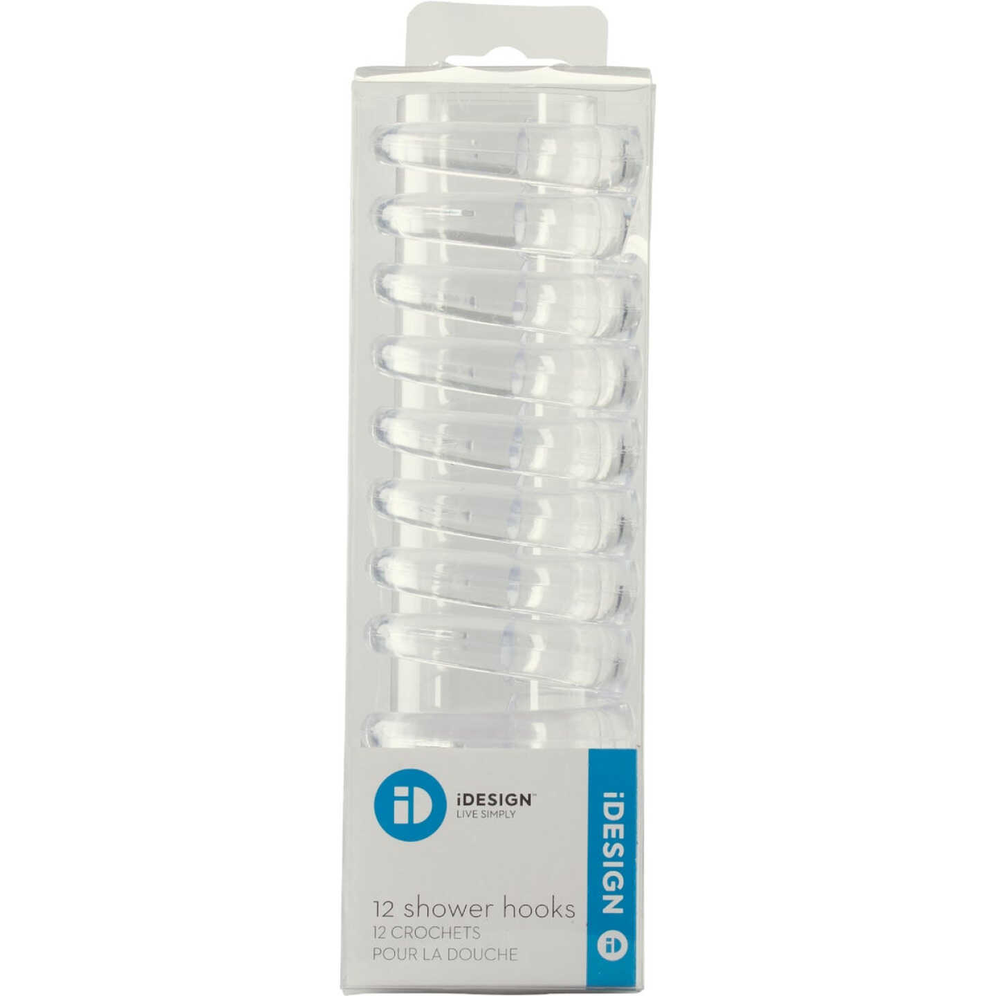 iDesign 2.38 In. L. x 1.75 In. W. x .5 In. Clear Plastic Shower Curtain C-Hook (12-Count) Image 2