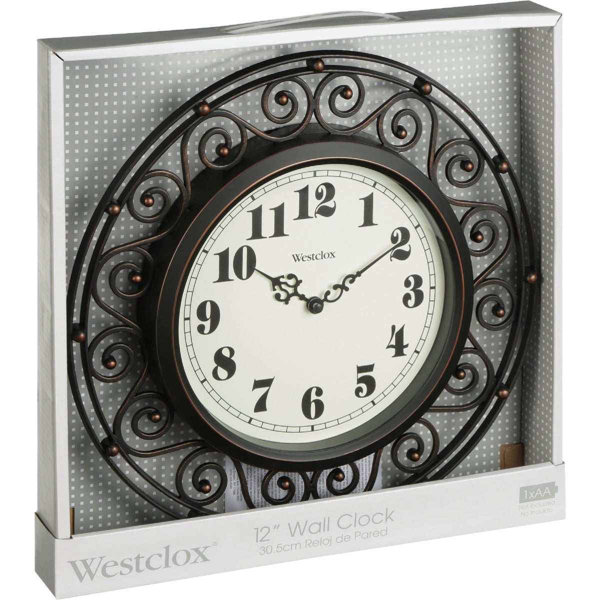 Westclox 12 In. Round Wrought Iron Design Wall Clock Image 3