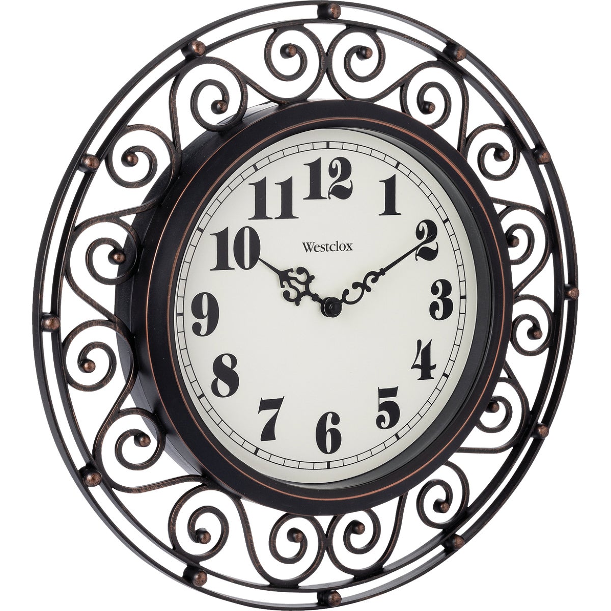 Westclox 12 In. Round Wrought Iron Design Wall Clock Image 4