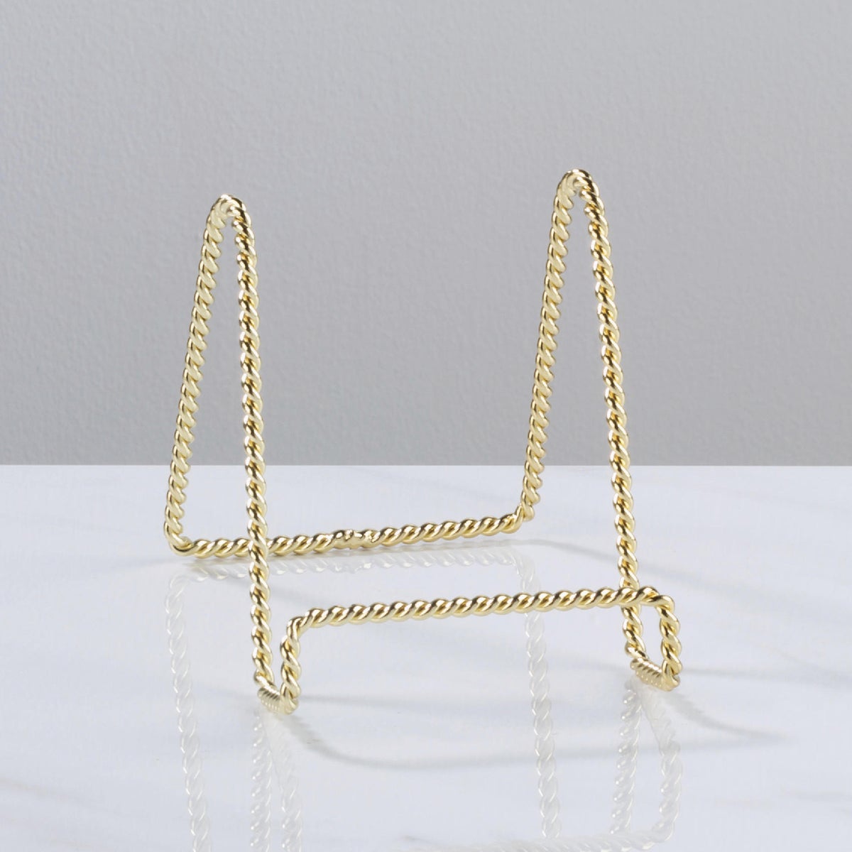 Tripar 4 In. Brass Twisted Wire Plate Stand Image 3