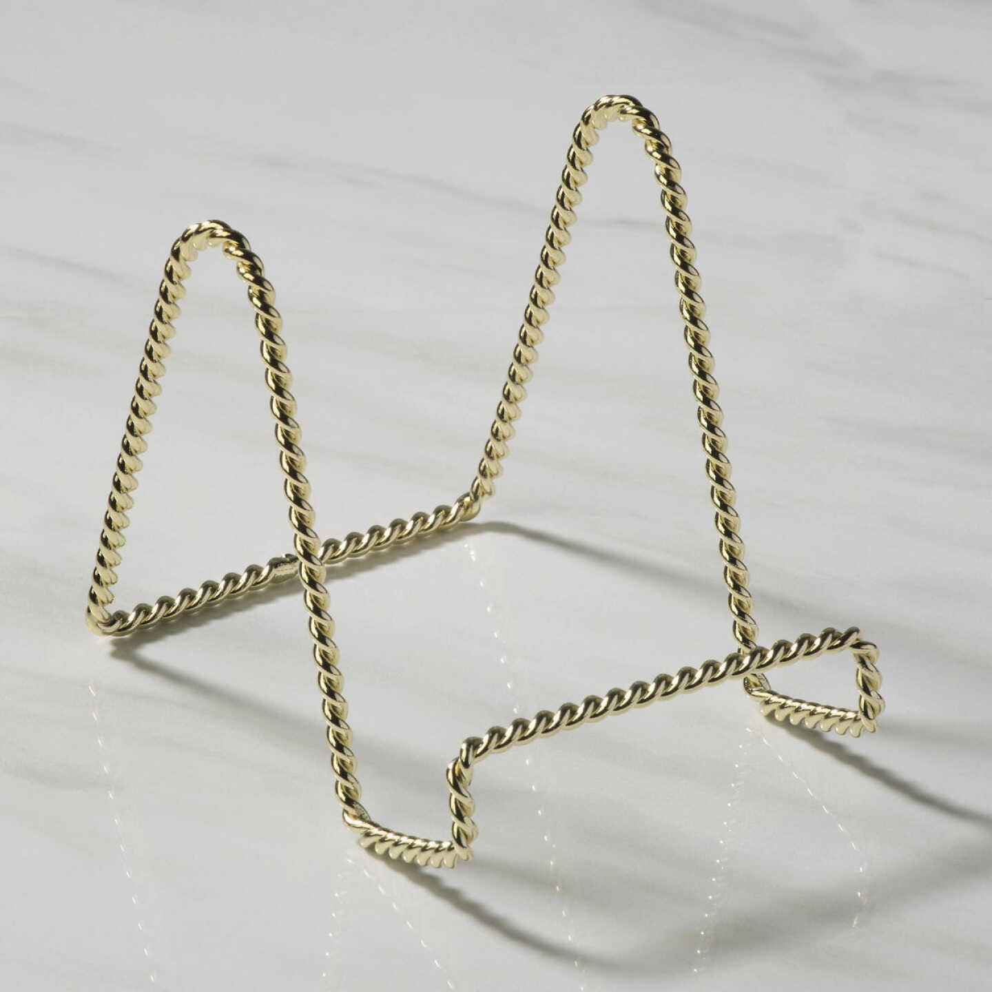 Tripar 6 In. Brass Twisted Wire Plate Stand Image 3