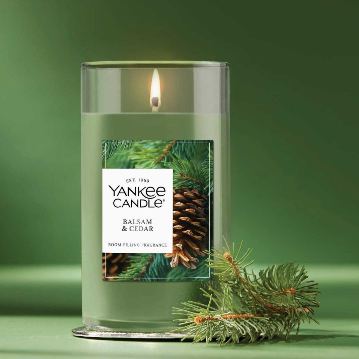Yankee Candle 14-1/4 Oz. Balsam & Cedar Medium Pillar Candle Image 4