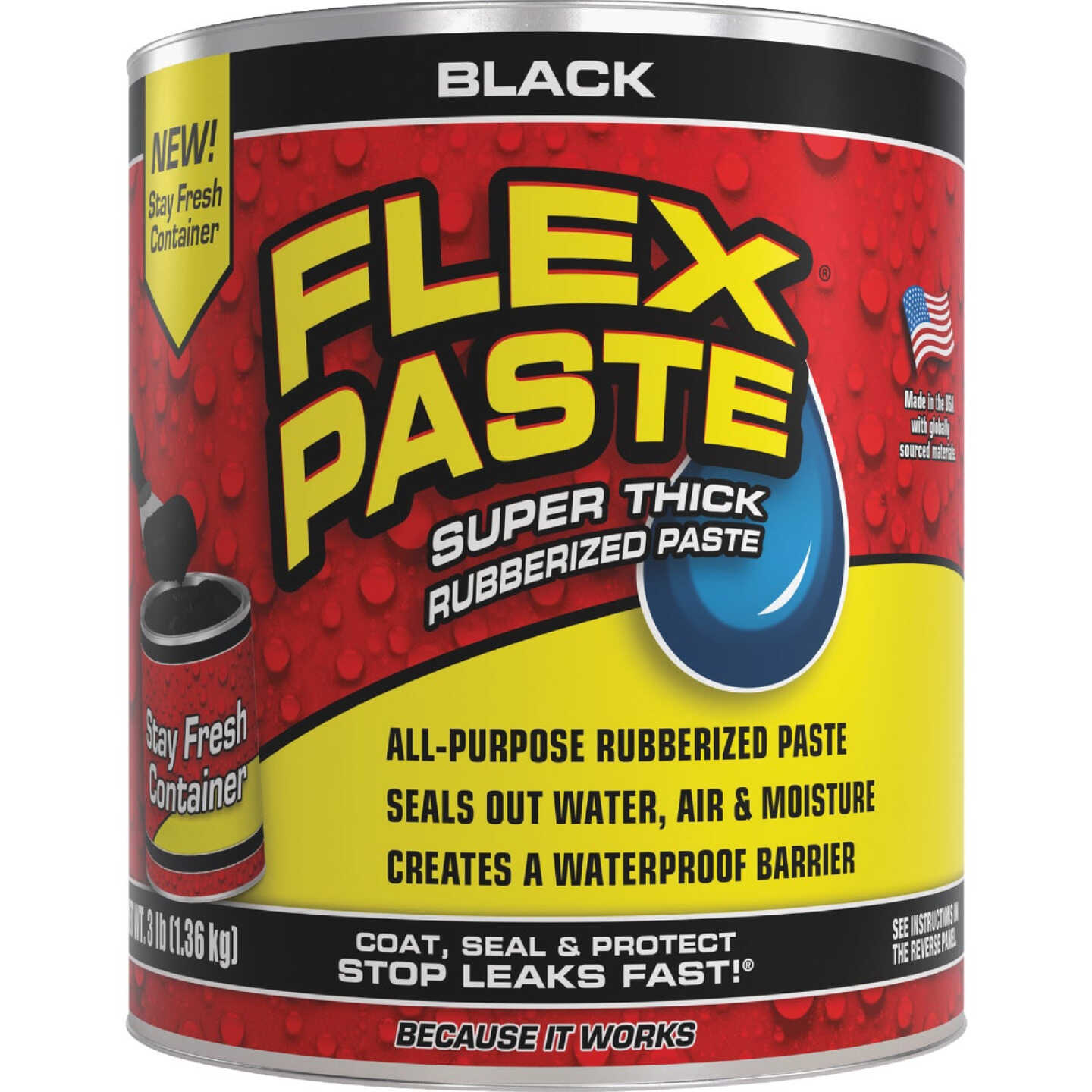 Flex Paste 3 Lb. Rubber Sealant, Black Image 1