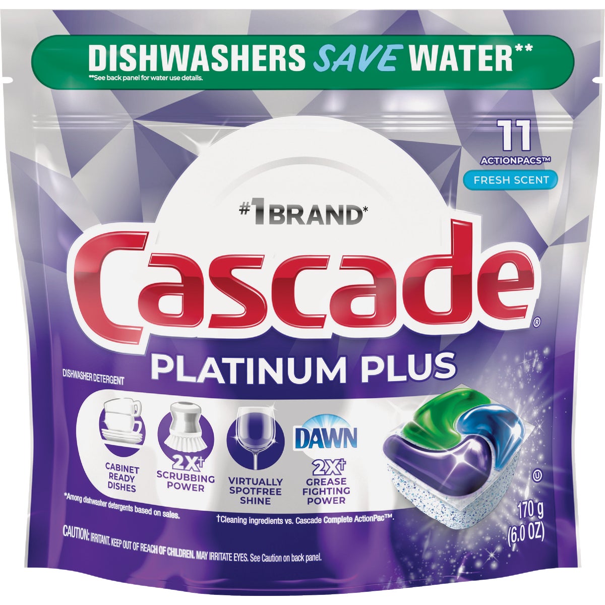  Cascade Platinum Plus Action Pacs Dishwasher Detergent (11-Count)
