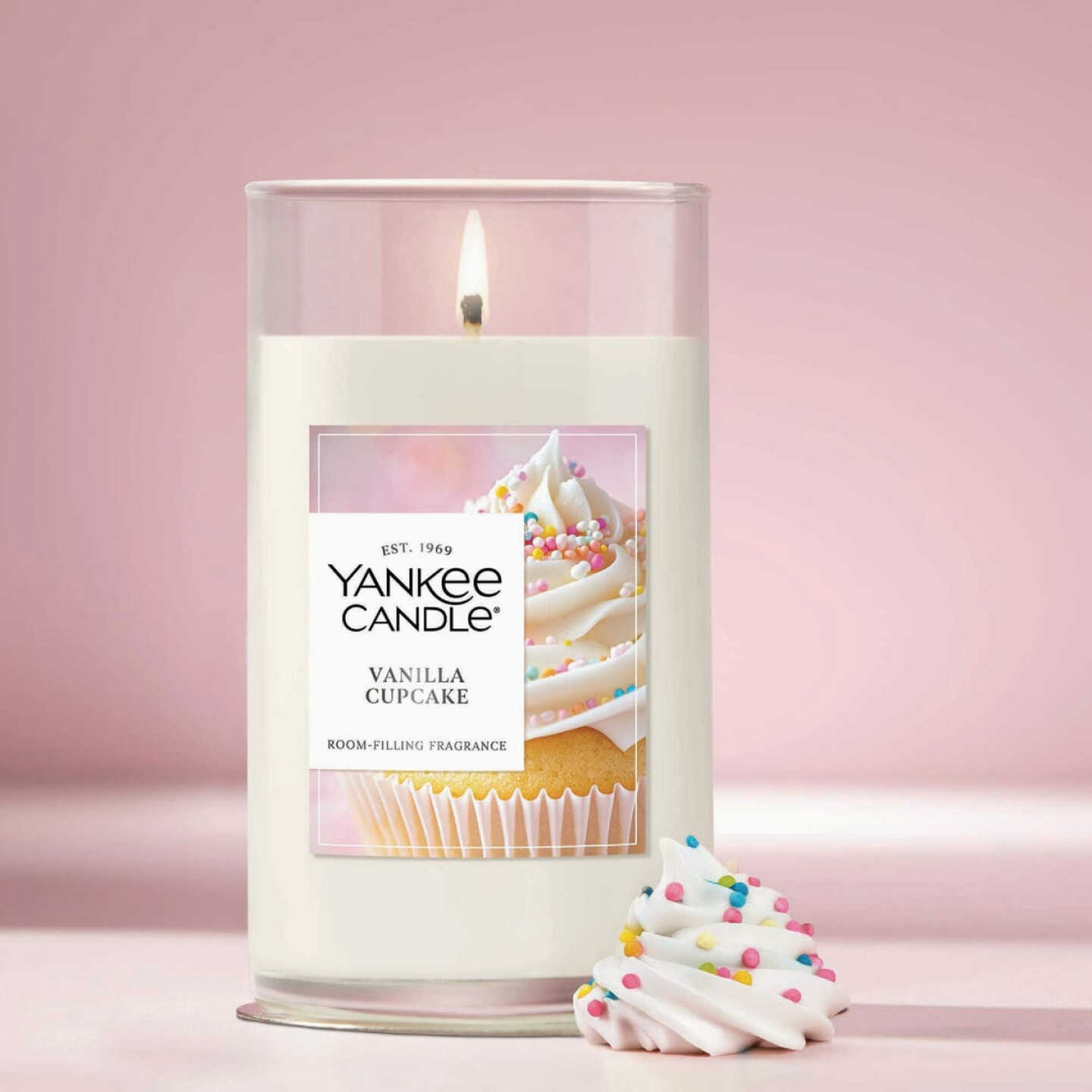 Yankee Candle 14-1/4 Oz. Vanilla Cupcake Medium Pillar Candle Image 4