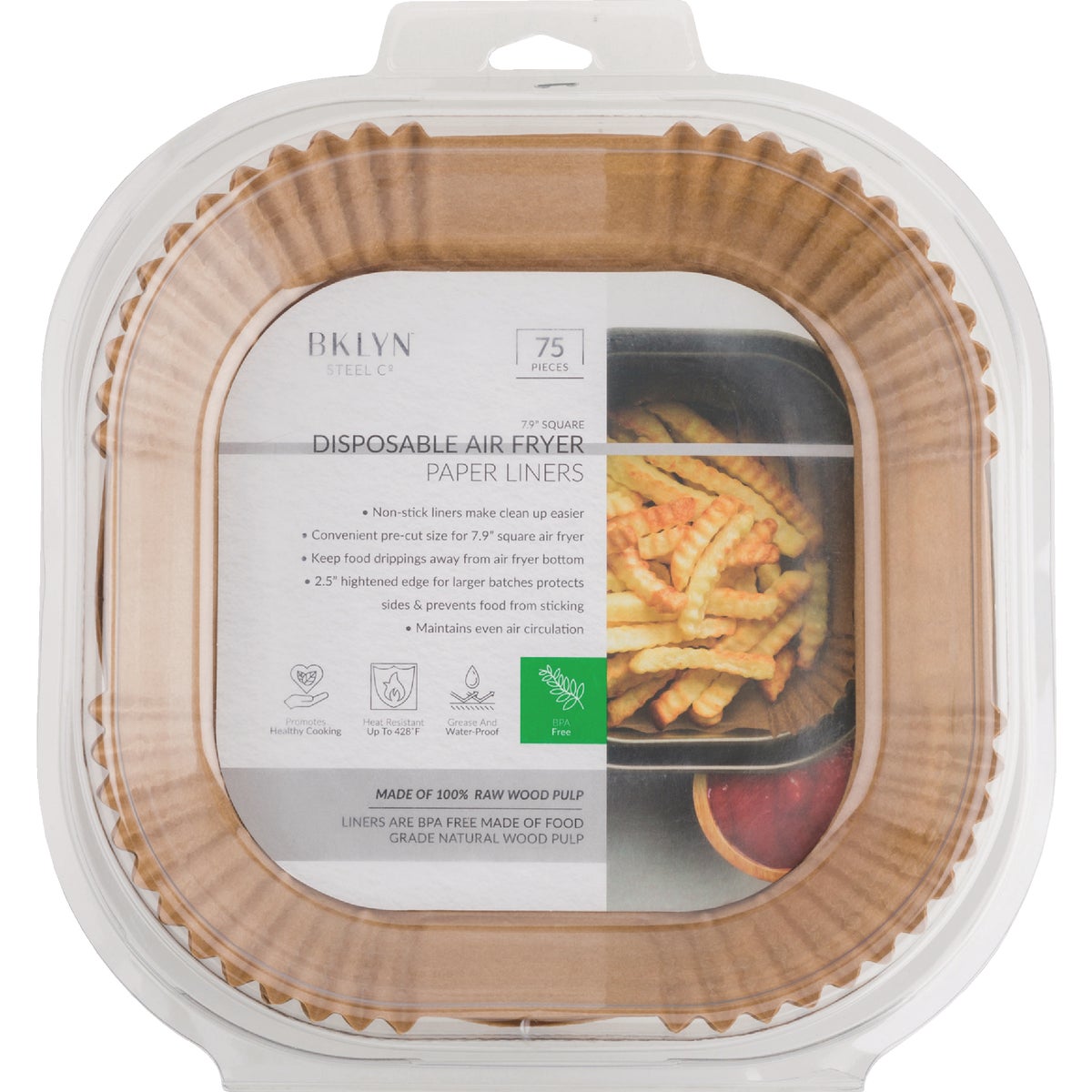 Core Home 7.9 In. Square Air Fryer Liners (75-Count) Image 3