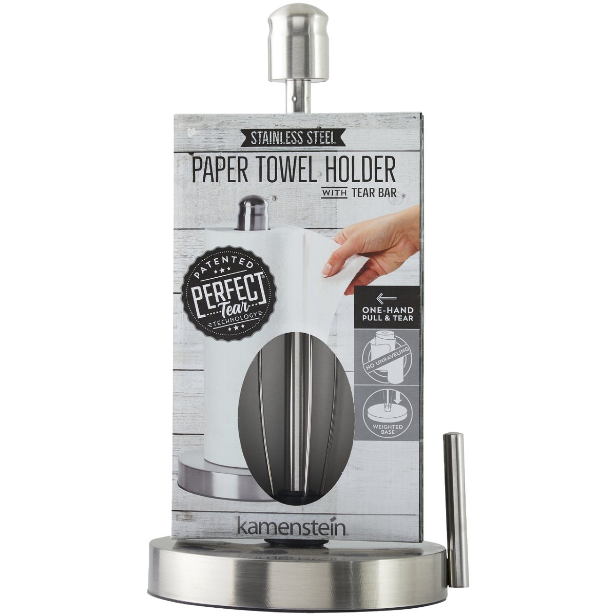 Kamenstein 14 In. Perfect Tear Brushed Stainless Steel Paper Towel Holder Image 2