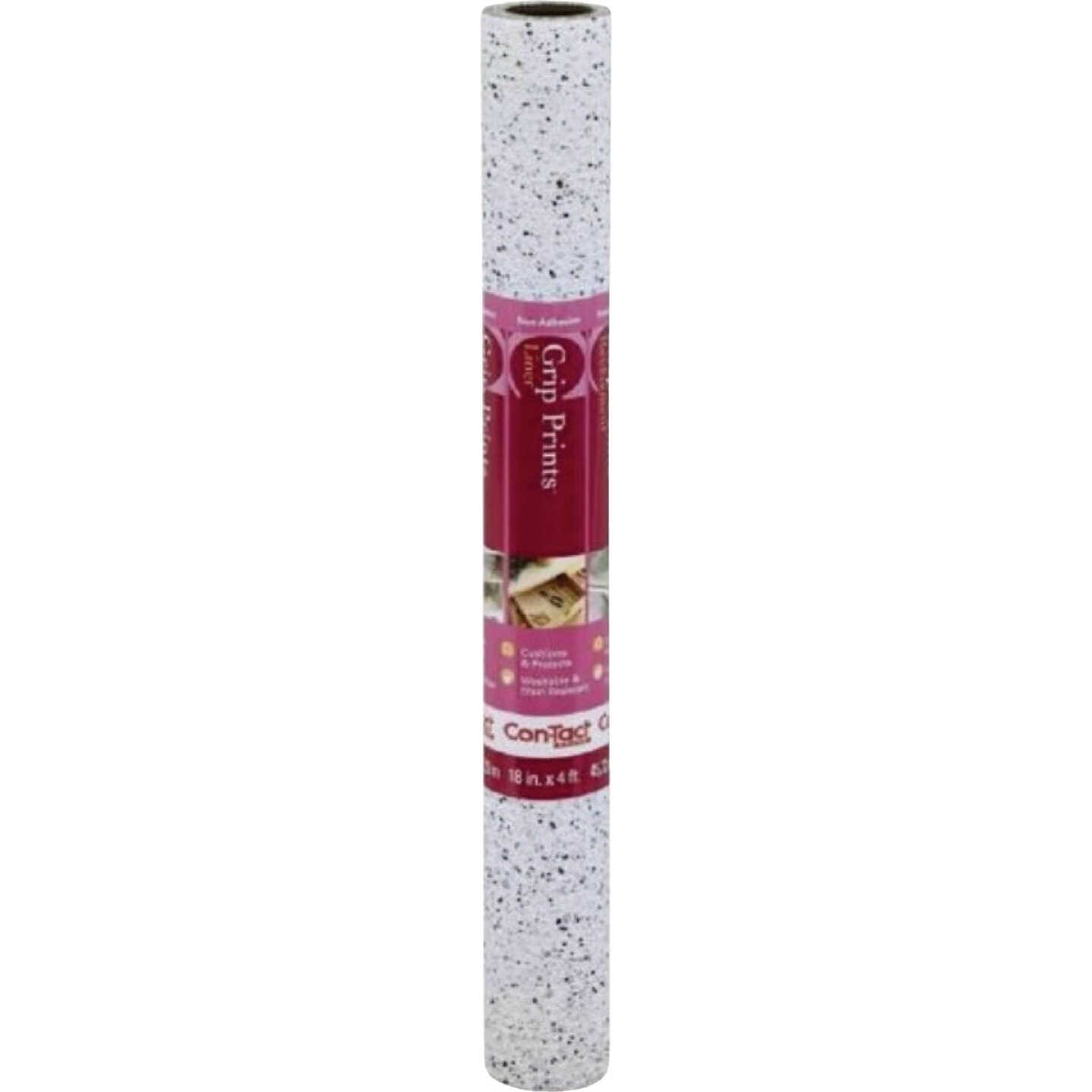 Con-Tact 18 In. x 4 Ft. Granite Black & White Grip Non-Adhesive Shelf Liner Image 1