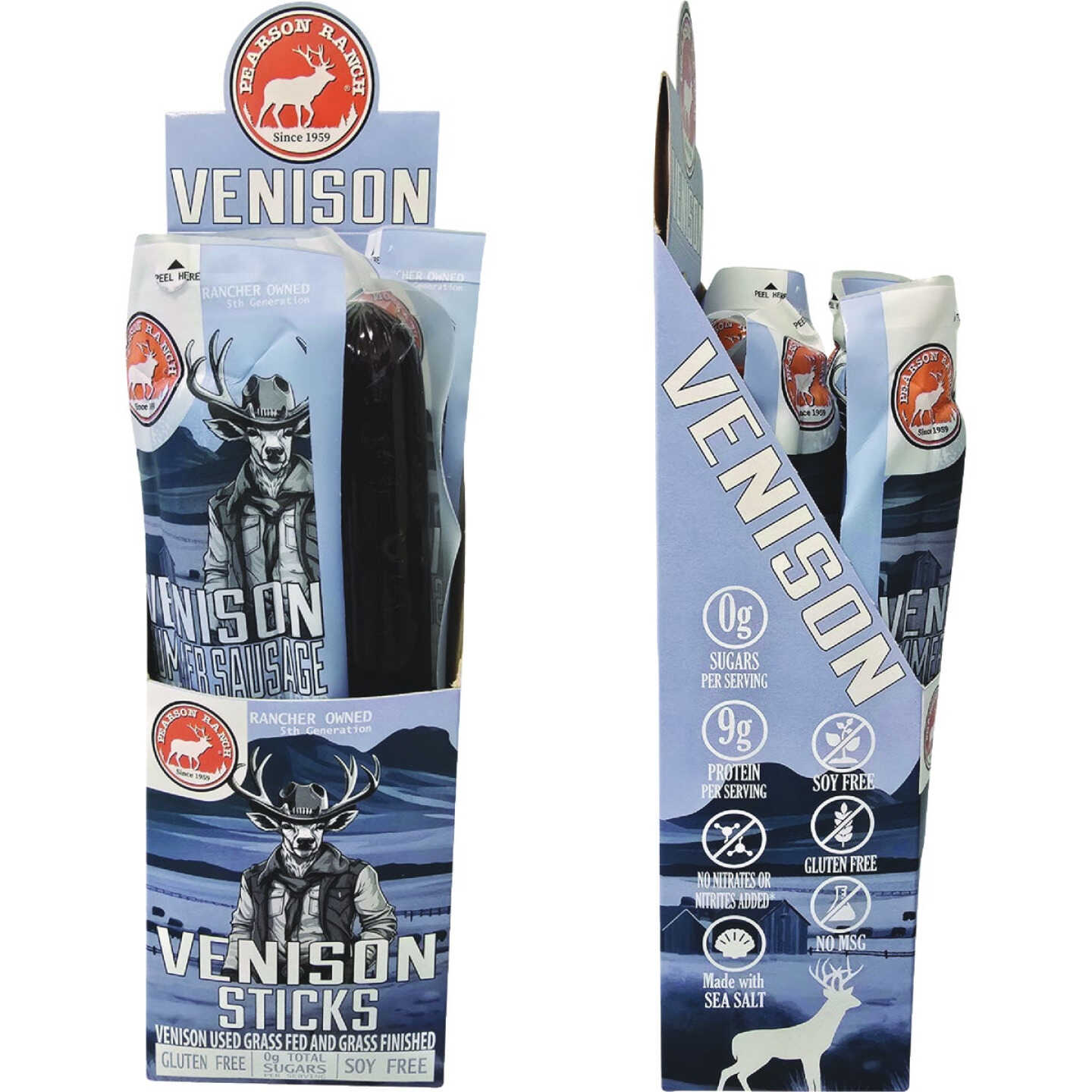 Pearson Ranch Jerky 7 Oz. Venison Summer Sausage Display (4 Packs) Image 3