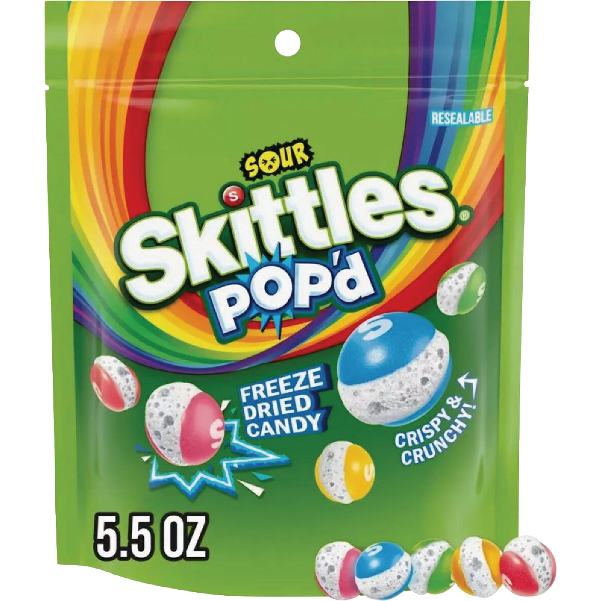 Skittles Pop'd 5.5 Oz. Sour Freeze Dried Candy