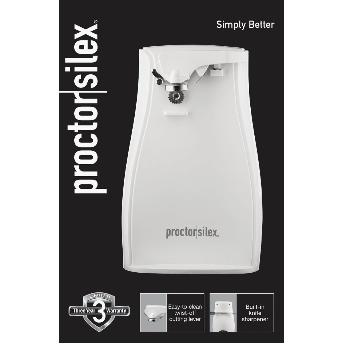 Proctor Silex Power Opener White Electric Can Opener Image 2