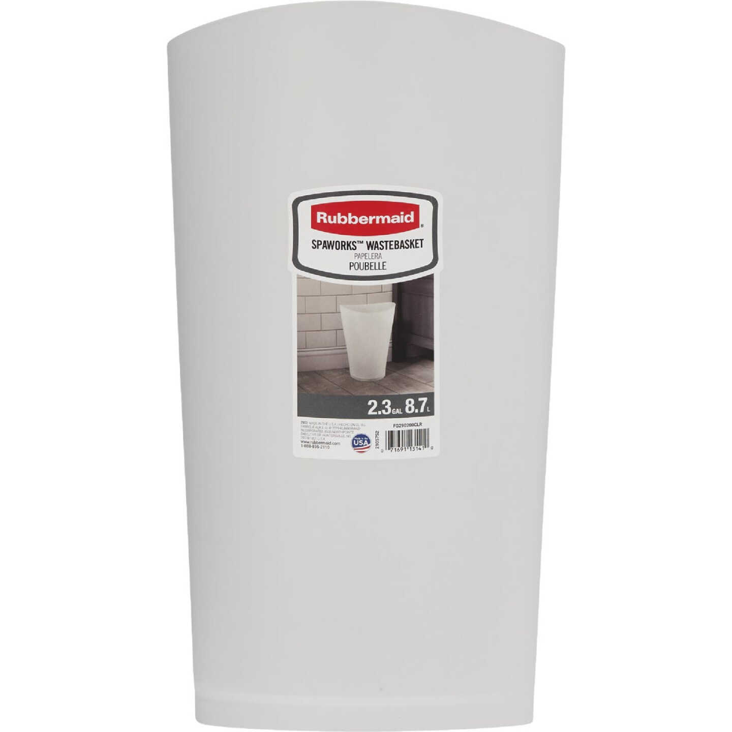 Rubbermaid Spa Works 2.25 Gal. Clear Vanity Wastebasket Image 3
