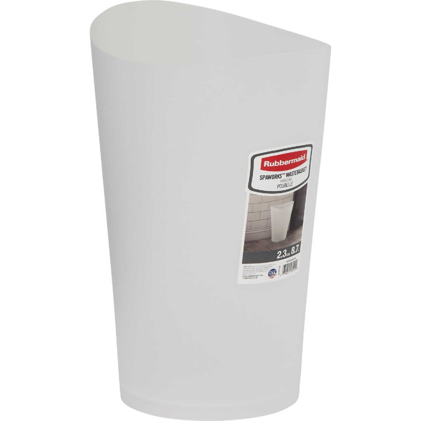 Rubbermaid Spa Works 2.25 Gal. Clear Vanity Wastebasket Image 1