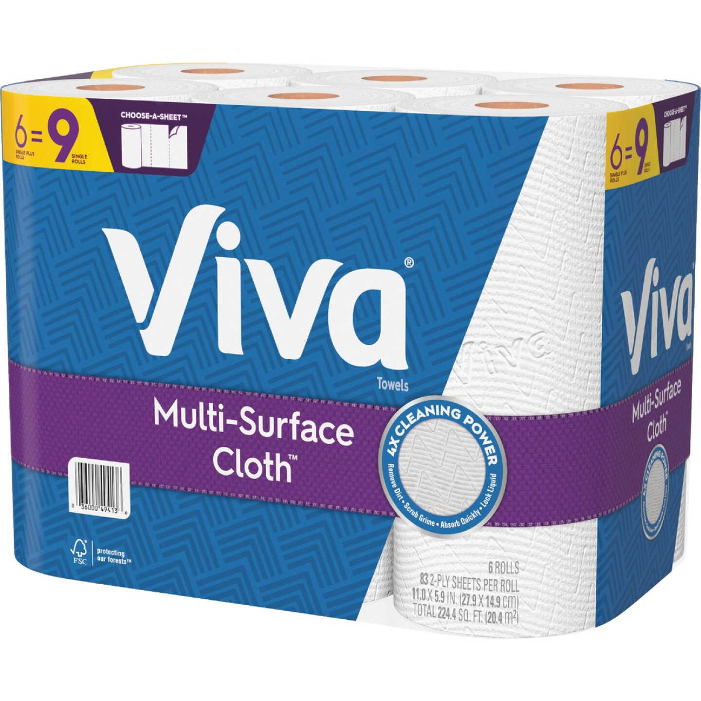 Viva Multi-Surface Cloth Choose-A-Sheet Single Plus Paper Towels (6 Single Plus) Image 4