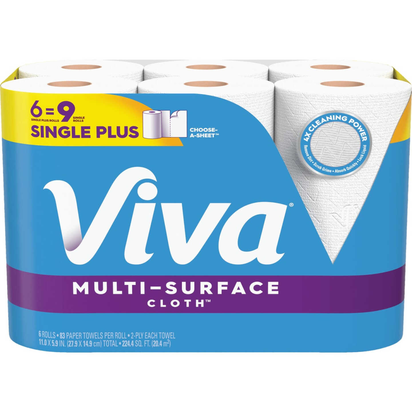 Viva Multi-Surface Cloth Choose-A-Sheet Single Plus Paper Towels (6 Single Plus) Image 1