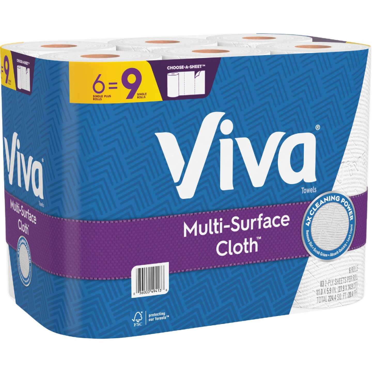 Viva Multi-Surface Cloth Choose-A-Sheet Single Plus Paper Towels (6 Single Plus) Image 3