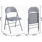 COSCO Premium Gray Vinyl Padded Metal Folding Chair Image 4