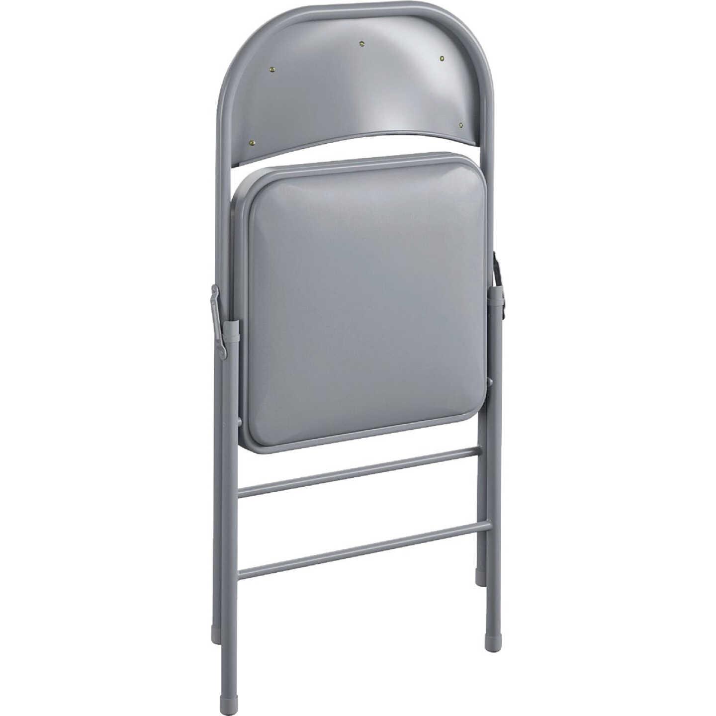 COSCO Premium Gray Vinyl Padded Metal Folding Chair Image 5