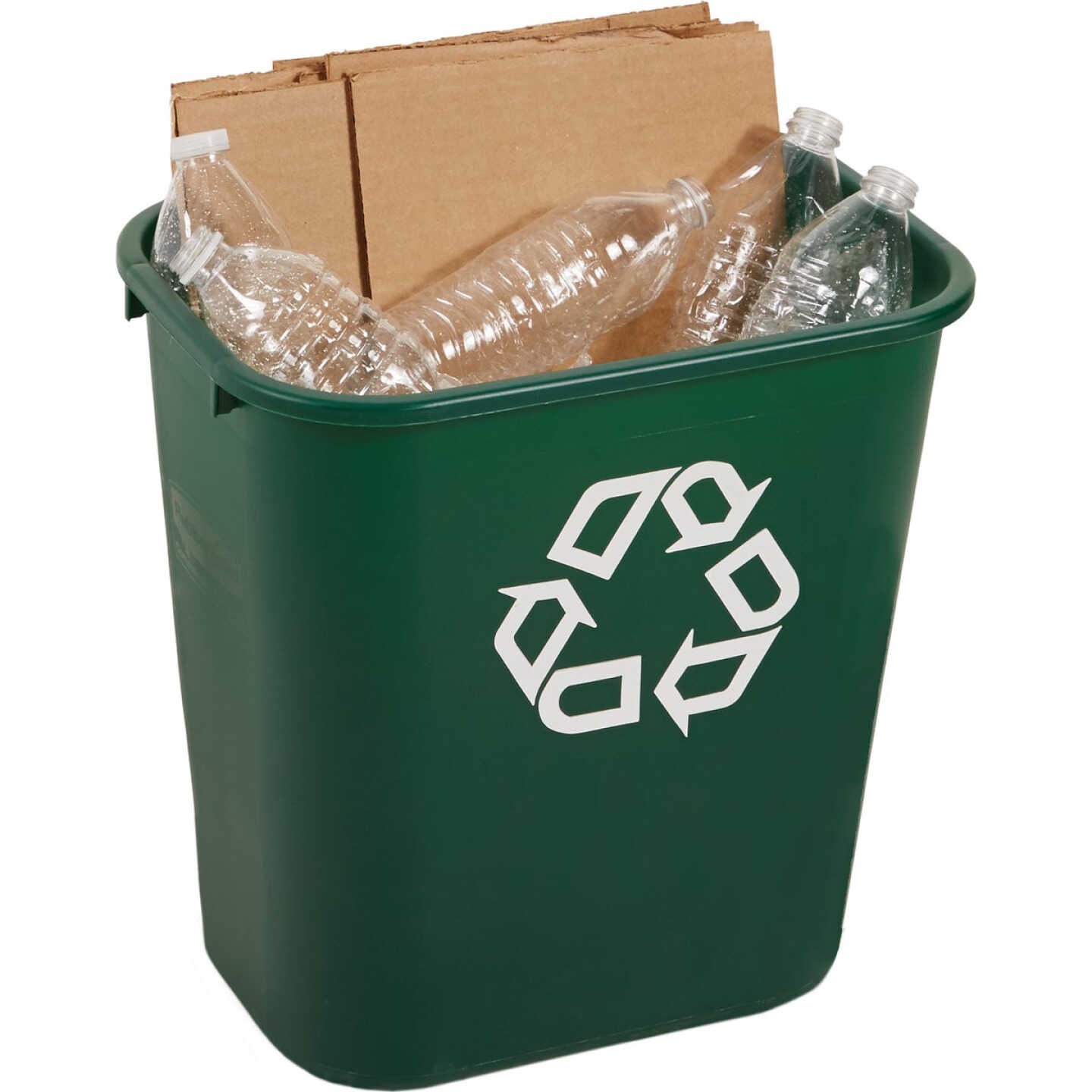 Rubbermaid 28 Qt. Green Recycling Wastebasket Image 2