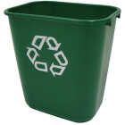 Rubbermaid 28 Qt. Green Recycling Wastebasket Image 1