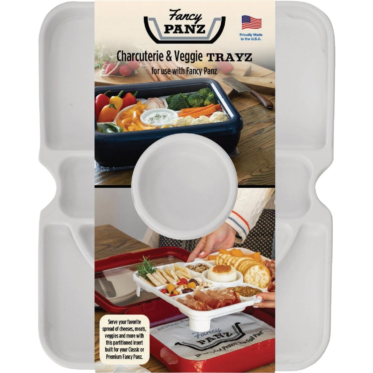 Fancy Panz White Charcuterie & Veggie Trayz Insert