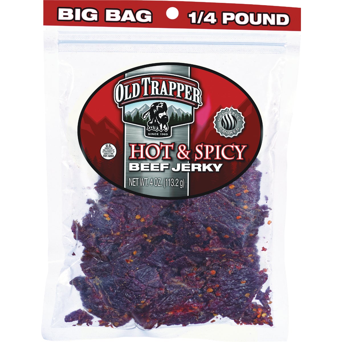 Old Trapper 4 Oz. Spicy Beef Jerky Image 1
