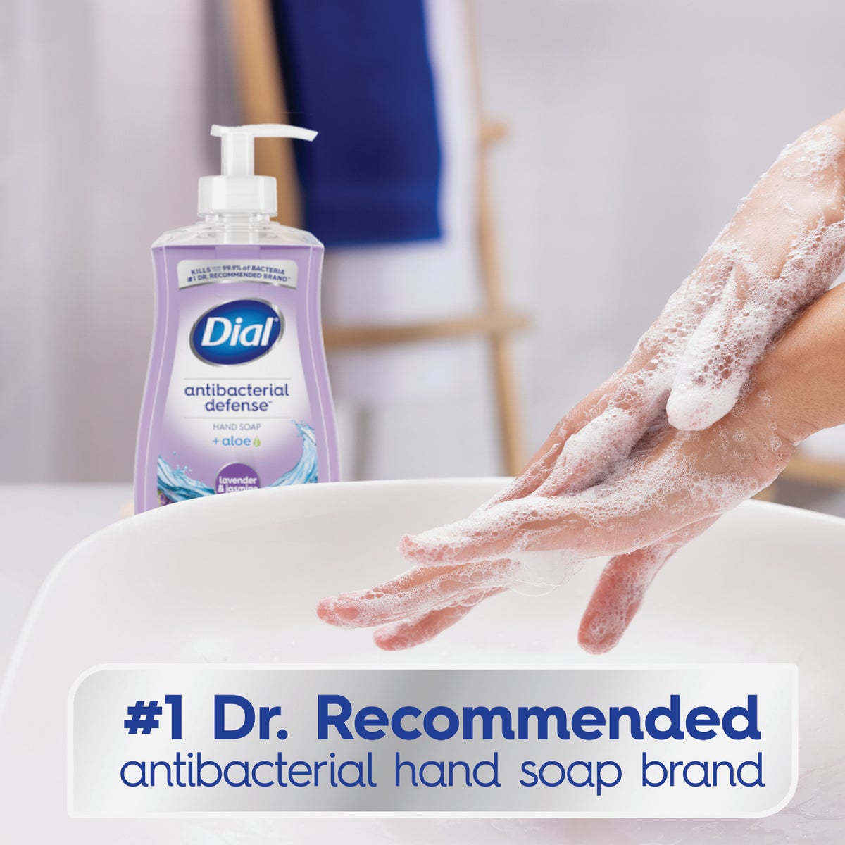 Dial Antibacterial Defense 11 Oz. Lavender & Jasmine Hydrating Liquid Hand Soap Image 6