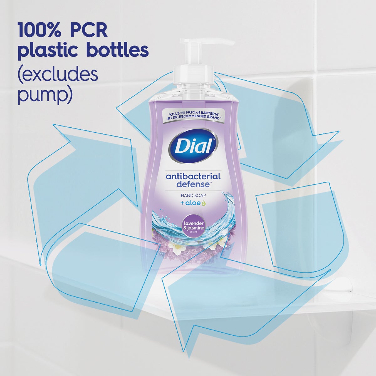 Dial Antibacterial Defense 11 Oz. Lavender & Jasmine Hydrating Liquid Hand Soap Image 4