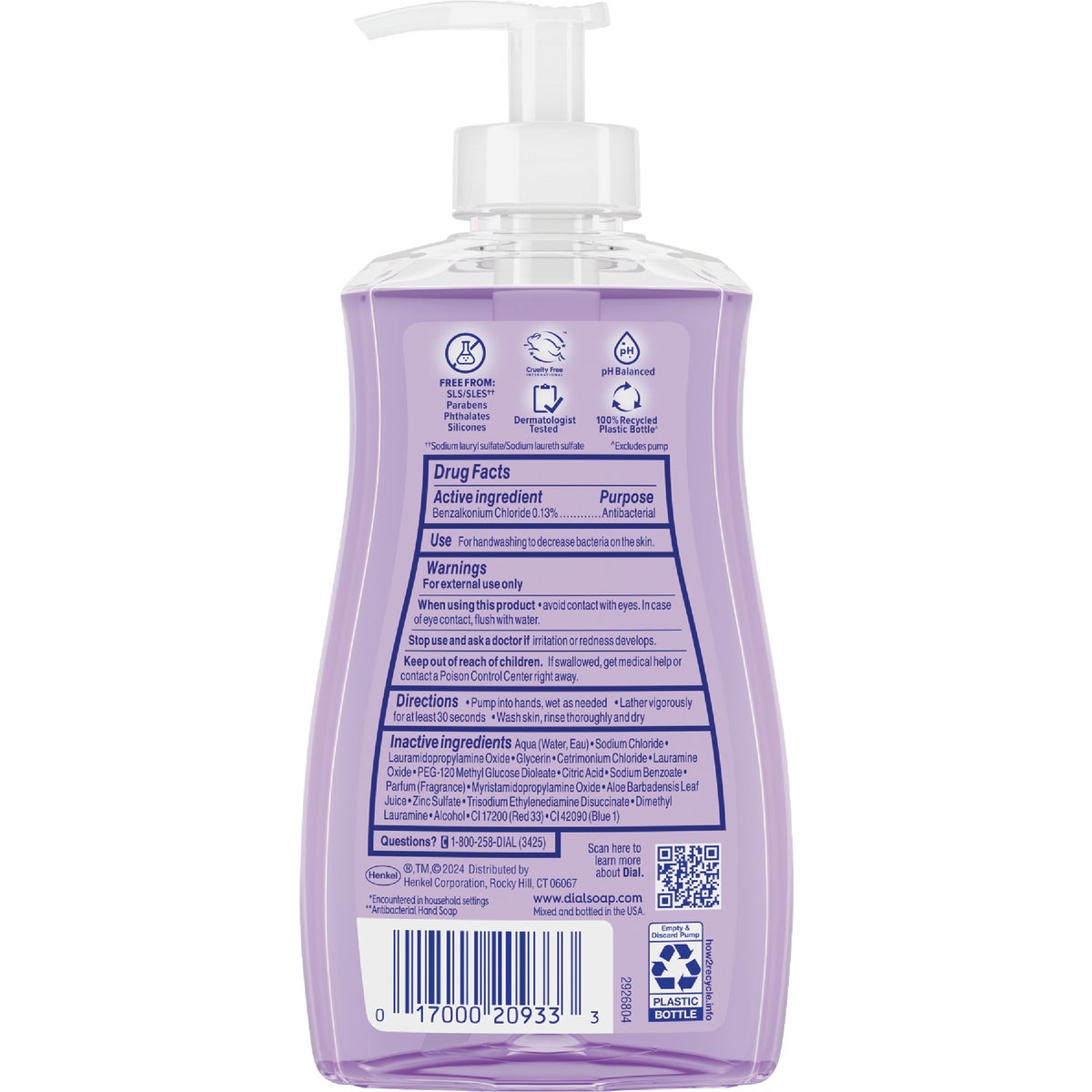 Dial Antibacterial Defense 11 Oz. Lavender & Jasmine Hydrating Liquid Hand Soap Image 7