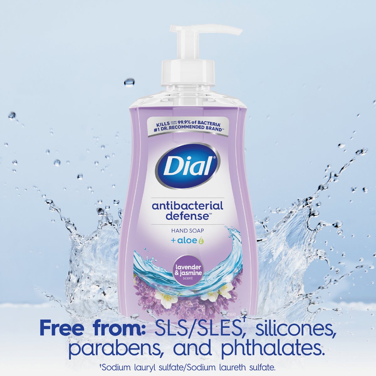 Dial Antibacterial Defense 11 Oz. Lavender & Jasmine Hydrating Liquid Hand Soap Image 3