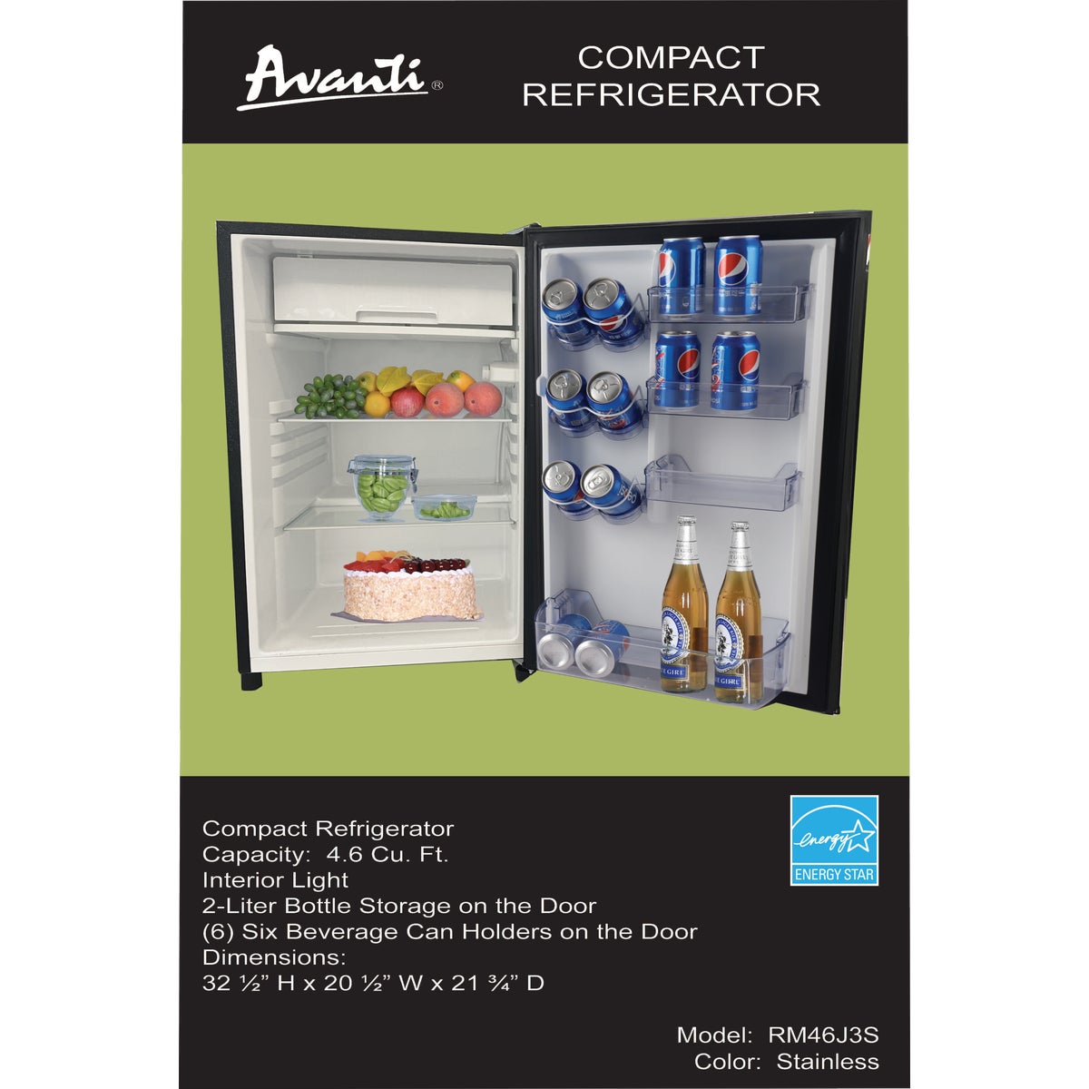 Avanti 4.4 Cu. Ft. Stainless Steel Counter High Door Refrigerator with Separate Chiller Image 3