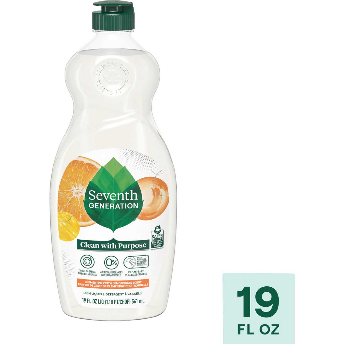 Seventh Generation 19 Oz. Clementine Zest & Lemongrass Liquid Dish Soap Image 1