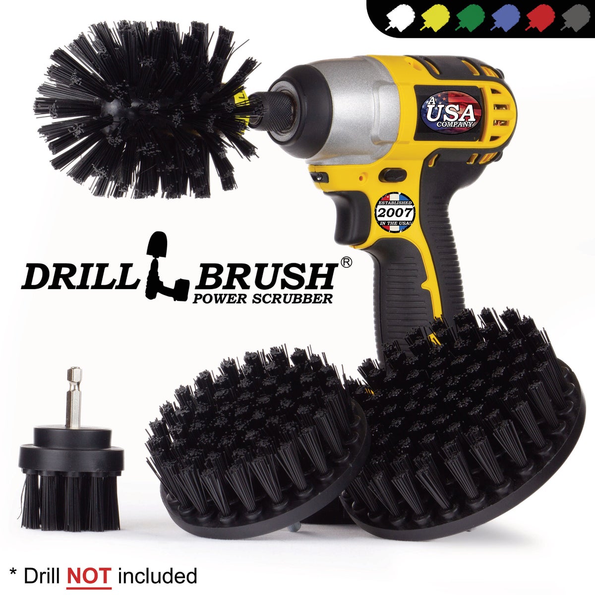 Drillbrush BBQ Grill Cleaning Ultra Stiff Black Drill Brush (4 Piece) Image 4