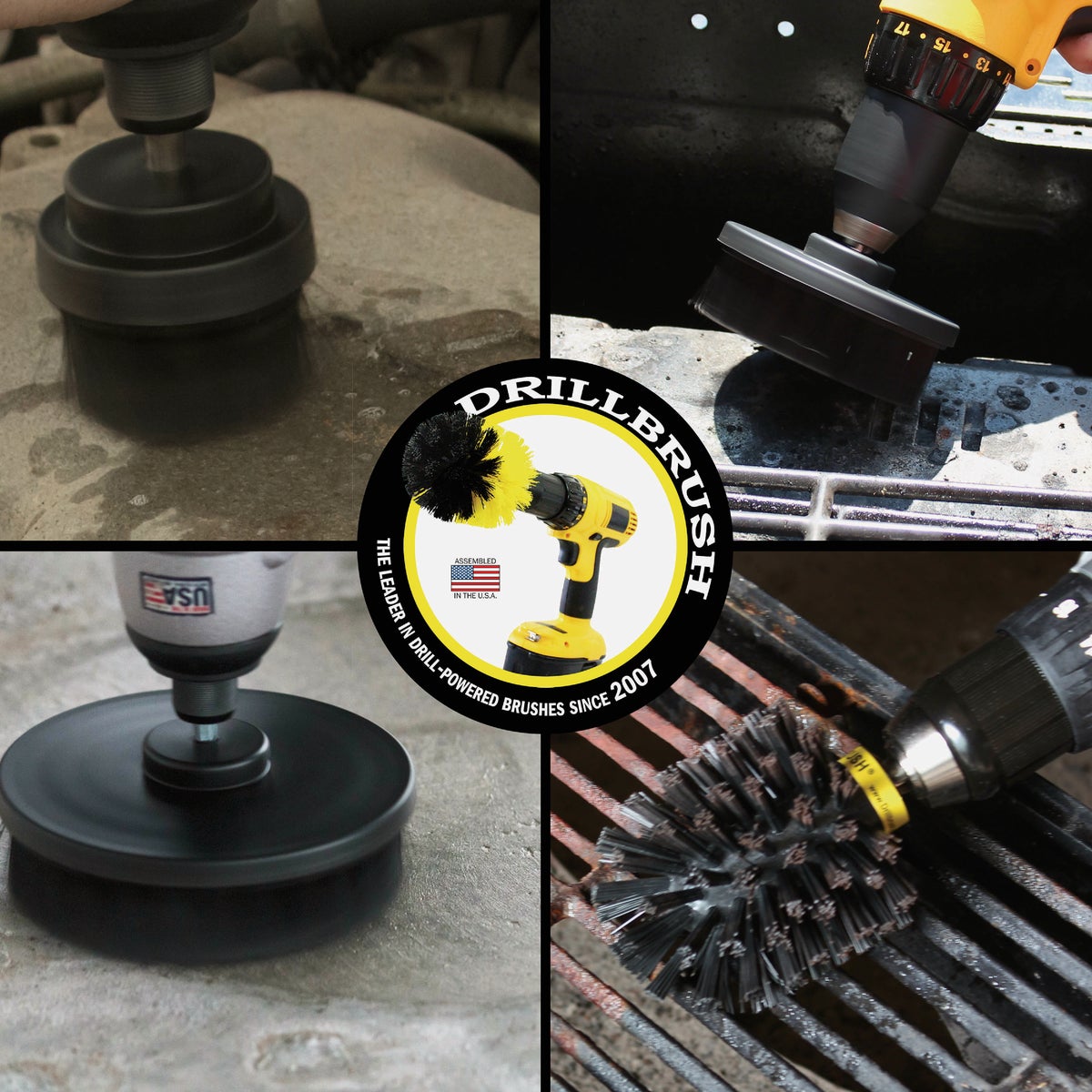 Drillbrush BBQ Grill Cleaning Ultra Stiff Black Drill Brush (4 Piece) Image 2